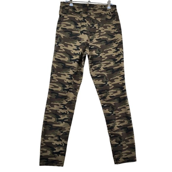 No Boundaries Jeans Women's Denim Tapered Leg Stretch Camouflage Green 11 - Picture 7 of 10